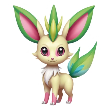  Fey Toony Axew-Celebi-Leafeon-Sylveon-Shaymin-fusion-hybrid sticker