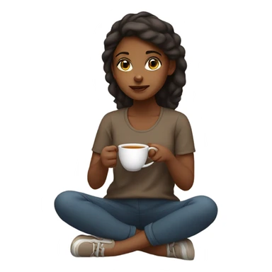 Brown girl Sipping tea sticker