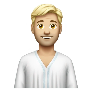 White male wearing a night gown  sticker