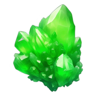Fluorescent green rock crystals in a cluster sticker