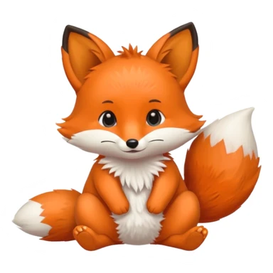 An baby full body fox wearing a diaper sticker
