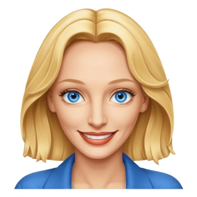 Uma Thurman with blue eyes sticker