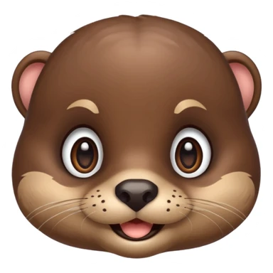 Cute Otter Face, smiling with big eyes sticker