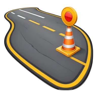 Emoji-style illustration of road surface repair, flat vector look, bold outlines, minimal details, no background. sticker