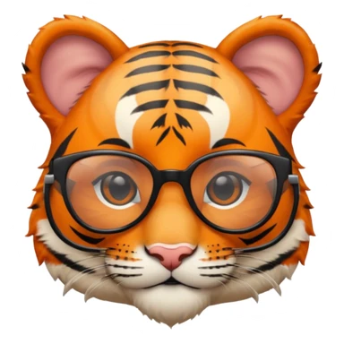 Orange Tiger cub with cool glasses
 sticker