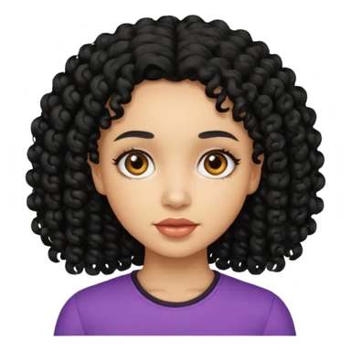 Light skin girl with black curly hair sticker