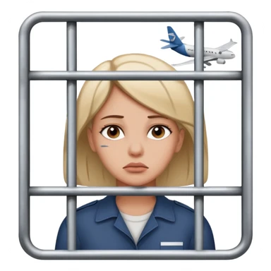 Still wild, but you’ll realize they’re wiser than they seem. Freedom is their top priority — don’t try to cage them.
woman behind bars sad with a text bubble thinking about airplanes sticker