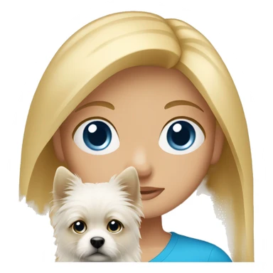 Blonde girl blue eyes holding spitz  sticker