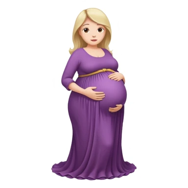 heavily pregnant woman with extremely abnormally huge overdue belly sticker