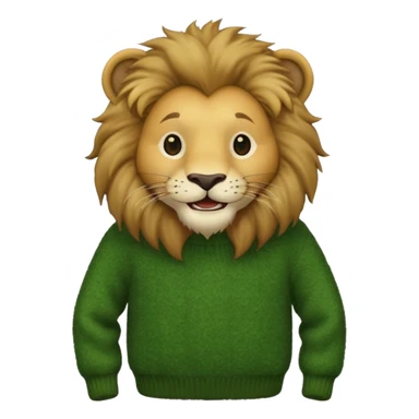 lion wearing green jumper sticker