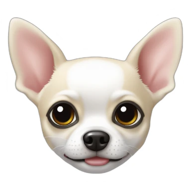 Chihuahua blanc et noir poilu avec des taches noires  sticker