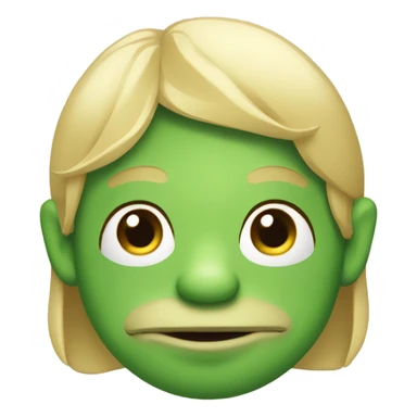 a frog that looks like a asian guy with blond middle par sticker