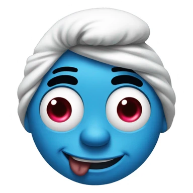 Smurf with heart eyes sticker