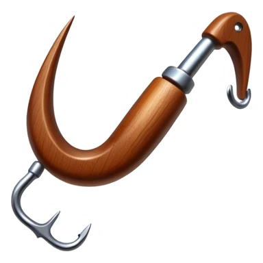 wooden fishing hook sticker