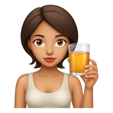 Latina girl with apple juice sticker
