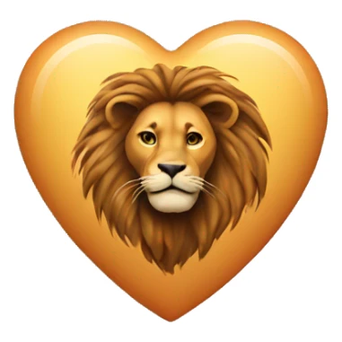 heart with lion print sticker