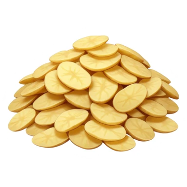 fine potato flakes small pile or scoop off-white soft dry uneven light fluffy dehydrated no bowl spoon or packaging soft lighting emoji scale sticker