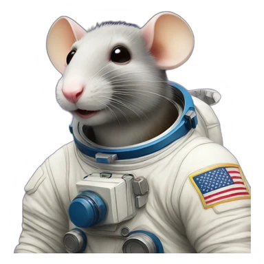 astronaut rat realistic sticker