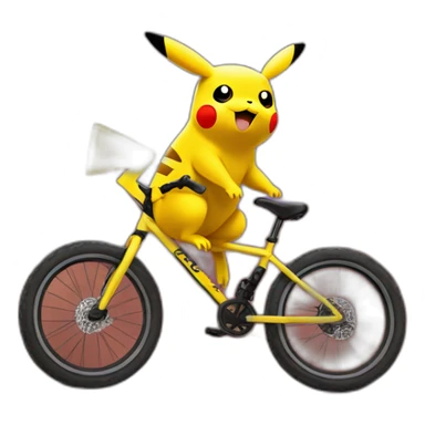 pikachu riding a mountain bike sticker