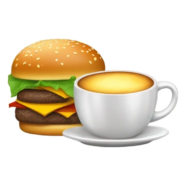 hamburger with coffee sticker