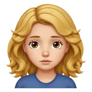 Girl with fair wavy hair made the job done and is tired sticker