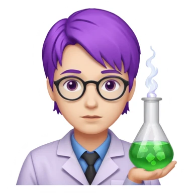 purple haired scientists sticker