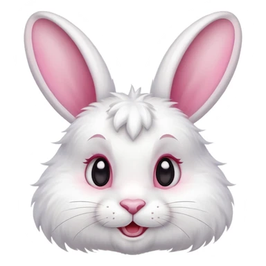 white rabbit with a happy expression sticker