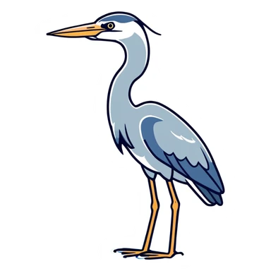 Blue heron standing in water  sticker