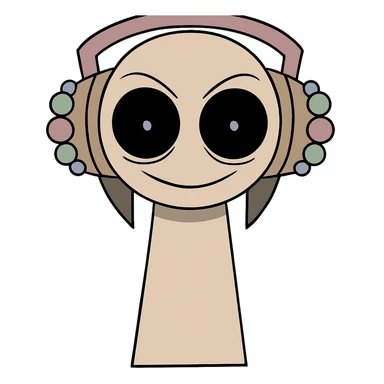 Keep the picture quality and style exactly the same as the original image. Make the eyes and mouth a bit scarier with subtle, slightly creepy changes—such as a more intense stare and a hint of a mischievous grin. No other changes. sticker