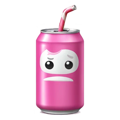 Pink diet soda can with straw and bow sticker