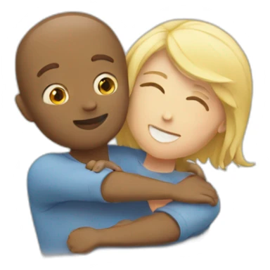 two white people hugging sticker