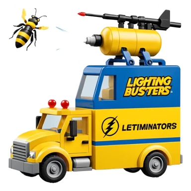  Dribble’s lightning Bug busters exterminators moving truck Lego  sticker
