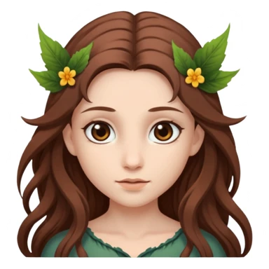 fae with gray eyes and long brown hair sticker