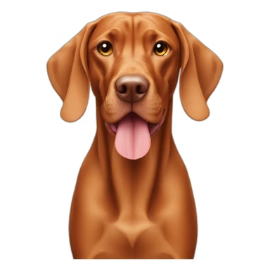 magyar vizsla eating sticker