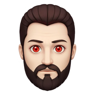 Evil, shadowie Male lord with Red glowing eyes and Long darkBrown Hair and chin beard sticker