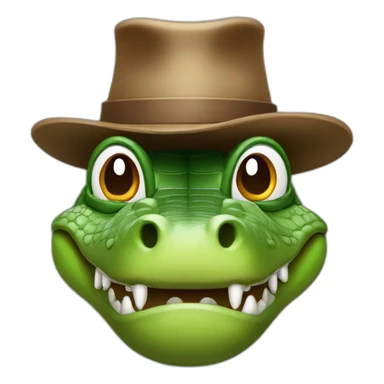 a crocodile with a brown hat sticker