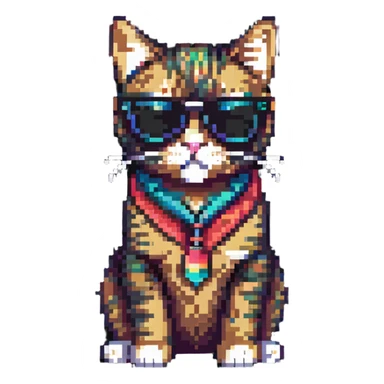 Cool cat wearing sunglasses, looking confident sticker