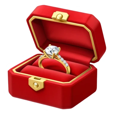 diamond jewelry ring in a red jewelry box sticker