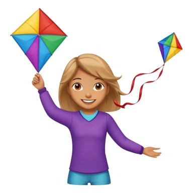 girl with kite,Kite Flyers, big kite. sticker