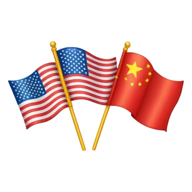 chinese korean and american flags sticker