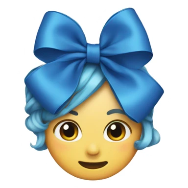 Blue hairbow sticker