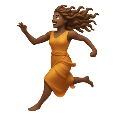 autumn goddess sprinting, with a large stride and arms outstretched sticker