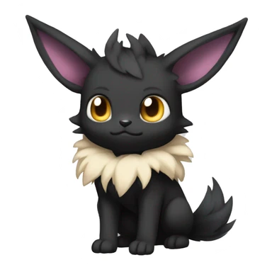 Dark Black Kawaii Eeveelution-Cute-Pokémon-fusion full body sticker