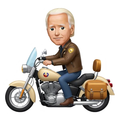 Joe Biden on motorcycle  sticker
