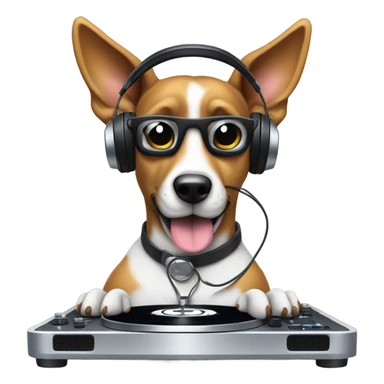A dj dog sticker