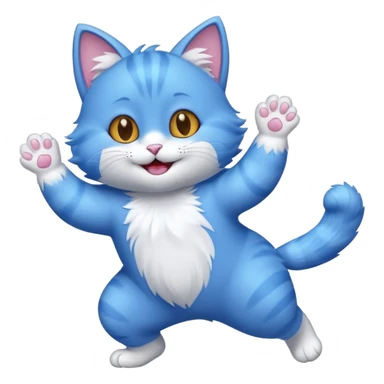 a  cute dancing blue cat sticker