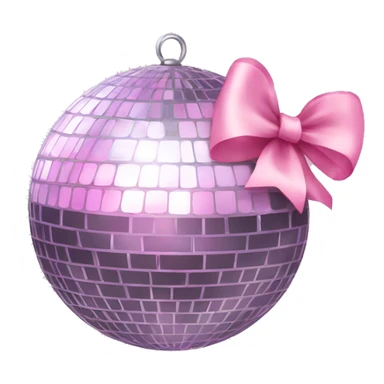 Disco ball with light pink bow sticker