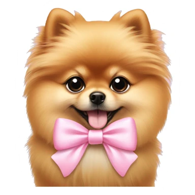 Pomeranian with a baby pink bow  sticker