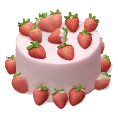 Light Pink strawberries and cream birthday cake  sticker