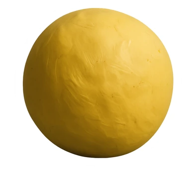 yellow round object in claymation style sticker
